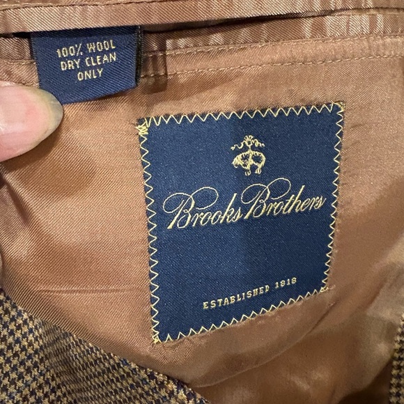 Brooks Brothers men’s houndstooth jacket sports coat wool new NWT 44L brown - Picture 5 of 8